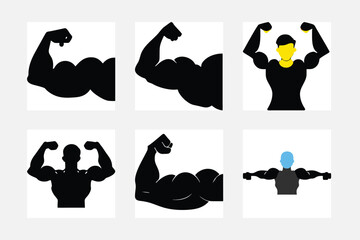 set of silhouettes of people Body showing