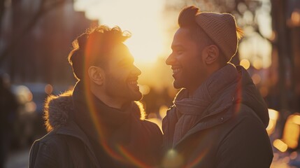 Two gay men on a date. 