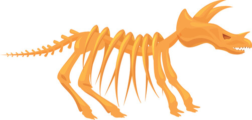 Triceratops dinosaur skeleton posing in museum paleontology exhibit © nsit0108