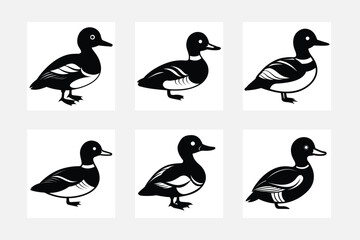 duck and ducklings silhouette 