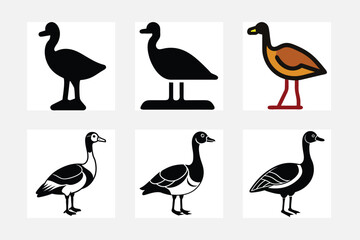 set of silhouettes of birds