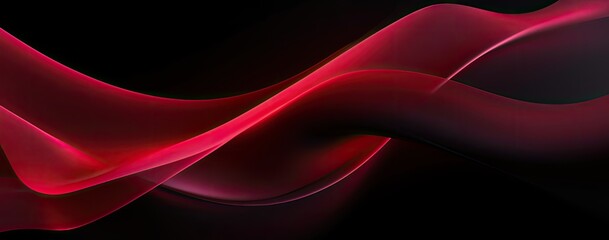 Abstract Red Waves on Black Background.
