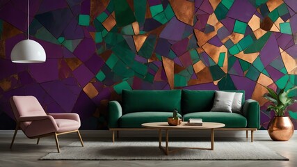 abstract color palette wallpaper with emerald green vi background