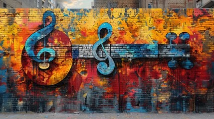 Fototapeta premium Colorful Music Mural