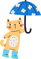 Cat Flying Using Umbrella