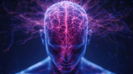 A mystical scene where patients are surrounded by electric auras that promote healing, their bodies bathed in a soothing, pulsating glow with copy space, high tech