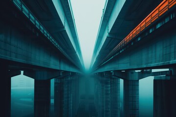 Obraz premium A mystical urban environment where the citys infrastructure doubles as a gigantic musical instrument