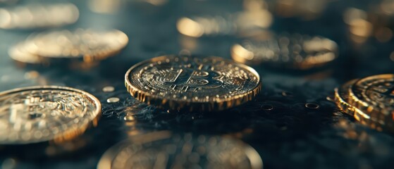 A supernatural phenomenon where infected coins merge into a floating, sentient entity, radiating a blend of ancient magic and cuttingedge technology with copy space, high tech