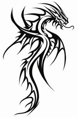 Fototapeta premium Tattoo Ink Impression. A sketch for a tattoo design. A detailed art sketch and stencil for redrawing, crafting the perfect blueprint for your next tattoo masterpiece