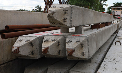 Pile of Prestressed concrete piles o for construction