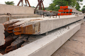 Pile of Prestressed concrete piles o for construction