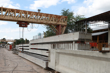  precast concrete pilings used on a bridge construction project