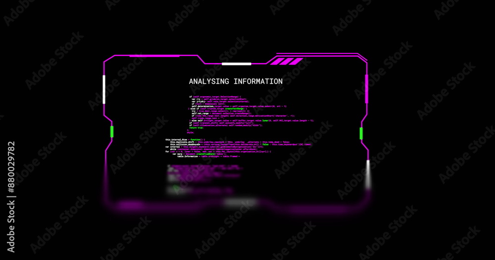 Poster image of analysing information of text data file on black background