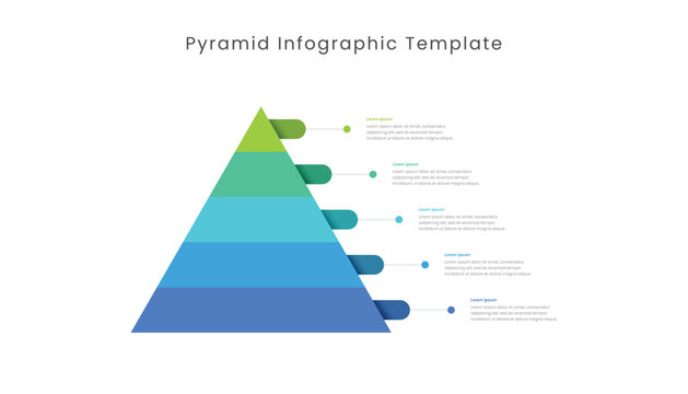 Pyramid infographic template with 5 Levels