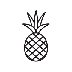 Pineapple natural food icon. Freshness sweet art vector design.