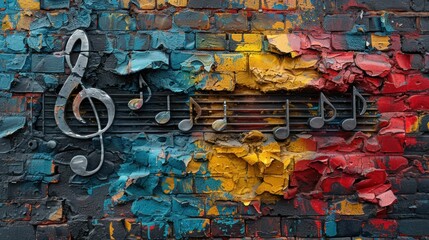 Fototapeta premium Musical Brick Wall