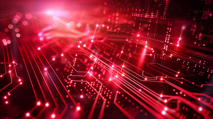 Obraz premium Illustration of an abstract computer technology background for use in professional slideshows, presentations, marketing materials, etc. Created with Generative AI technology