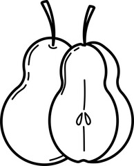 Pear illustration outline vector