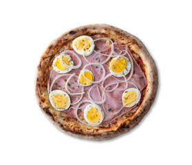 Portuguese pizza isolated over white background