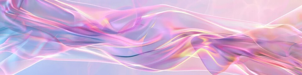 Naklejka premium Holographic purple and violet abstract pastel color backdrop. Hologram neon gradient background. Foil smooth effect. Psychedelic iridescent background, trend of 80s, 90s