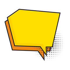 Comic speech bubble yellow with halftone vector 