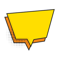 Comic speech bubble yellow with halftone vector 