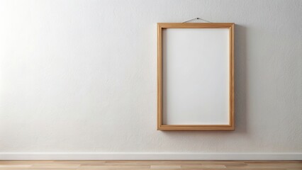 Mock-up frame hanging on a white wall , decoration, interior design, art, gallery, empty frame, template, blank, display