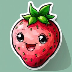 Obraz premium cute blackberry sticker, kawaii, functionality stickers, sticker outline, simple background, character, shape