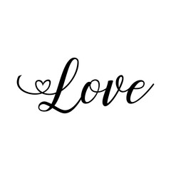 Love typography design on plain white transparent isolated background for card, shirt, hoodie, sweatshirt, apparel, tag, mug, icon, poster or badge
