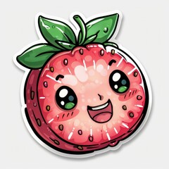 Obraz premium cute starfruit sticker, kawaii, functionality stickers, sticker outline, simple background, character, shape