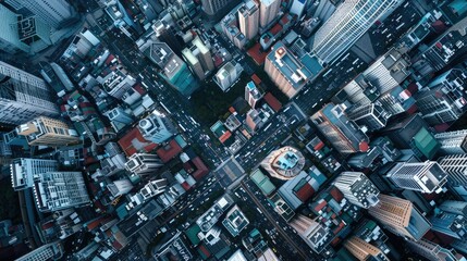 An aerial perspective of a modern smart city with cuttingedge technology and digital connectivity interfaces AIG62