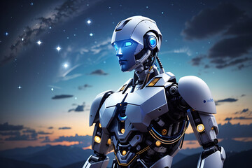 Robot humanoid. Futuristic prototype - Technologycal and digital innovation