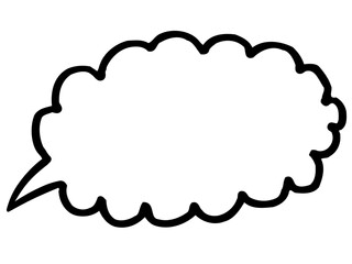 かわいいラフな線画の吹き出し／手描きイラスト
