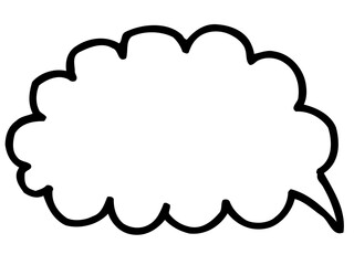 かわいいラフな線画の吹き出し／手描きイラスト