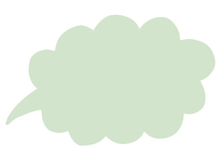 かわいいラフな緑色の吹き出し／手描きイラスト