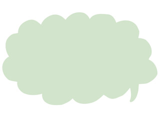 かわいいラフな緑色の吹き出し／手描きイラスト