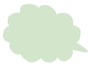 かわいいラフな緑色の吹き出し／手描きイラスト