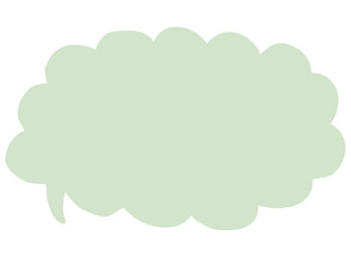 かわいいラフな緑色の吹き出し／手描きイラスト