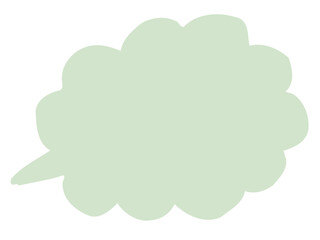 かわいいラフな緑色の吹き出し／手描きイラスト