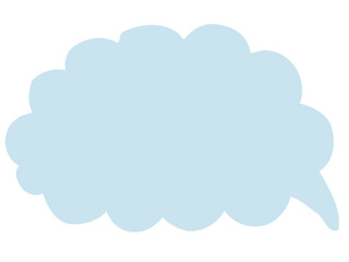 かわいいラフな水色の吹き出し／手描きイラスト