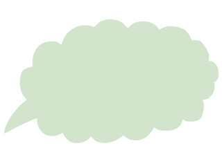 かわいいラフな緑色の吹き出し／手描きイラスト