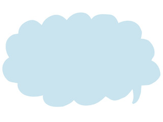 かわいいラフな水色の吹き出し／手描きイラスト