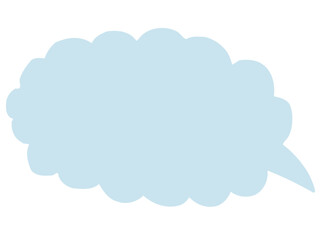 かわいいラフな水色の吹き出し／手描きイラスト