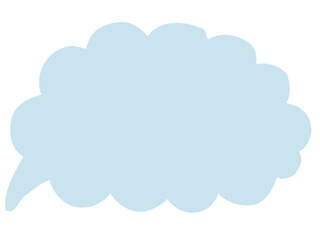 かわいいラフな水色の吹き出し／手描きイラスト