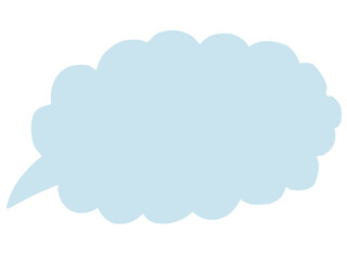 かわいいラフな水色の吹き出し／手描きイラスト