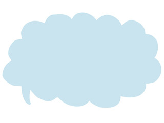 かわいいラフな水色の吹き出し／手描きイラスト