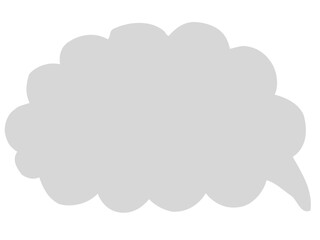 かわいいラフなグレーの吹き出し／手描きイラスト