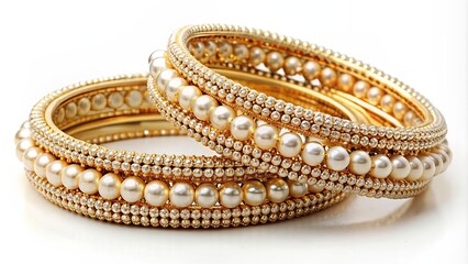 Elegant bangles adorned with lustrous pearls, jewelry, accessories, fashion, pearls, classy, elegant, beauty, style, wristband