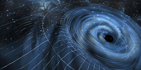 Black Hole Effects on Surrounding Space-Time Visualized
Distortion of Space-Time by Black Hole Gravitational Forces