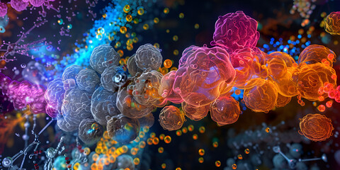 Complex Molecular Structures in Biochemical Research
Visualization of Biochemical Molecular Interactions
